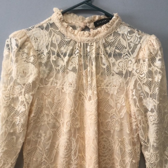 Lace High Neck Blouse Size XS - Picture 3 of 7